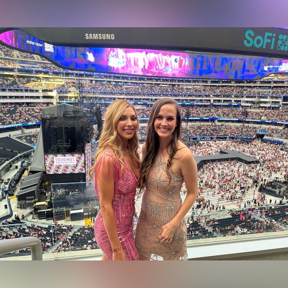 SUPERDOWN Carly Fringe Mini Dress Pink Sequin Small S Taylor Swift - Picture 4 of 8